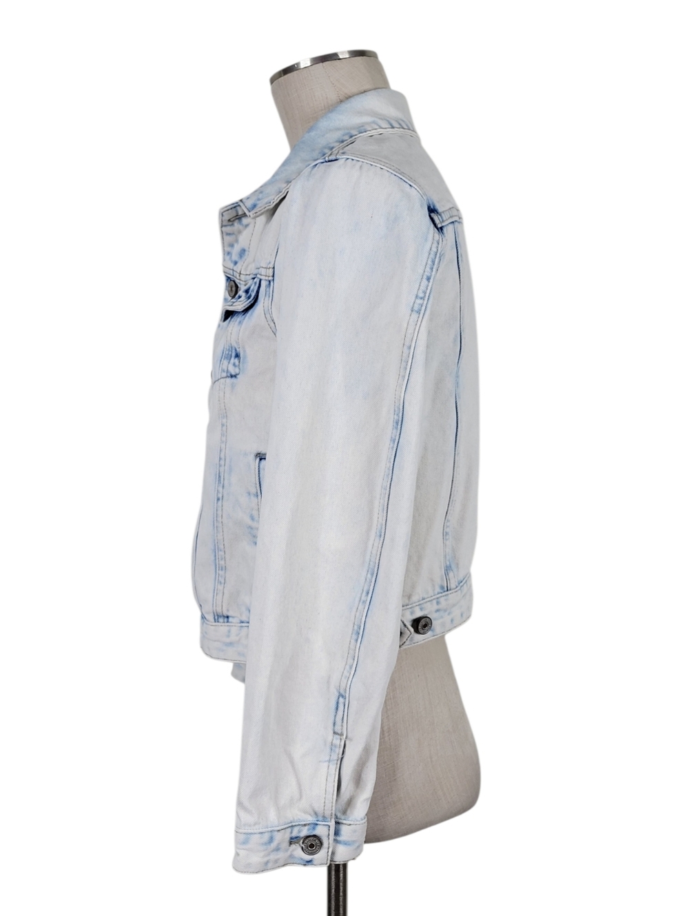 KanCan Trucker Jean Jacket Women Size L Stone Acid Wash Pockets Denim KC2007L - Picture 3 of 12